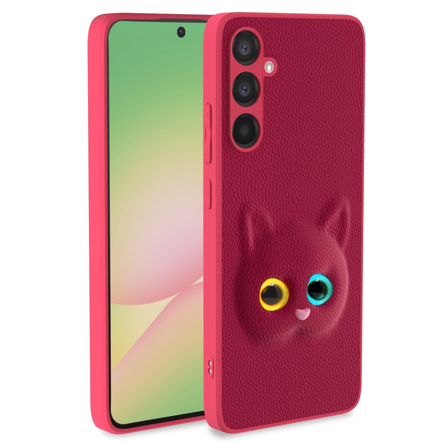 Samsung Galaxy M55 5G / M55s 5G / F55 5G Cute Cat Leather Finish Soft TPU  Case