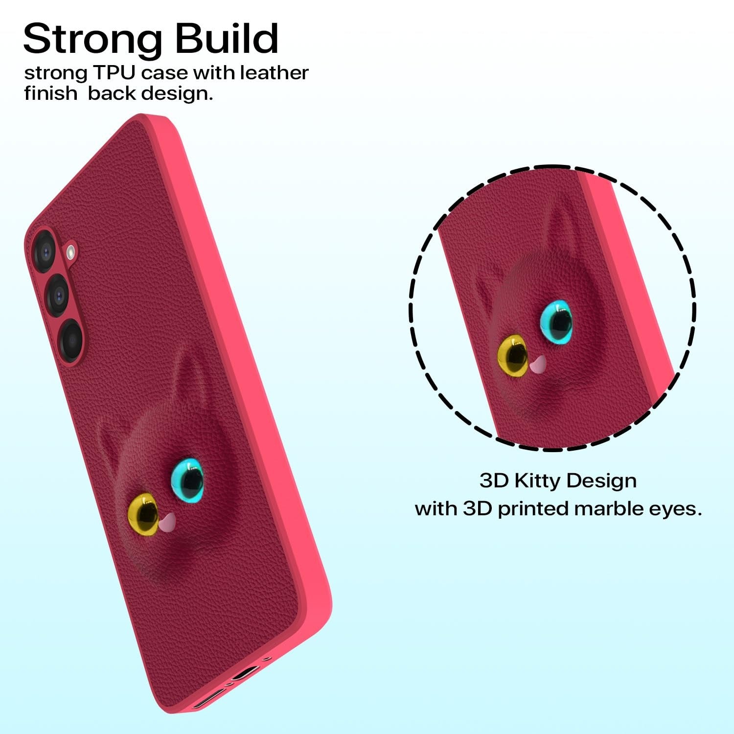 Samsung Galaxy M55 5G / M55s 5G / F55 5G Cute Cat Leather Finish Soft TPU  Case