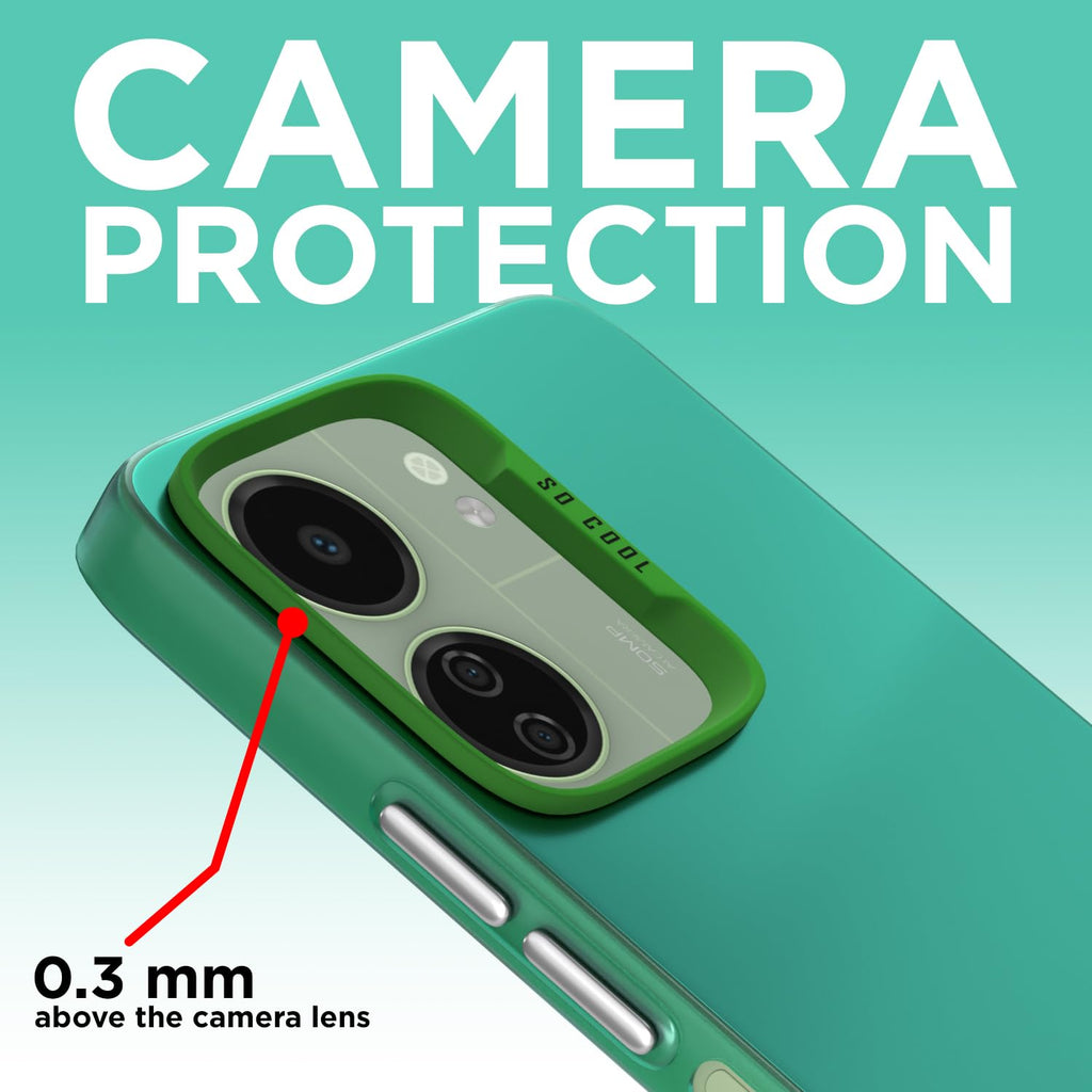 Matte Finish Back Cover for Redmi 13C 5G – So Cool Green Case