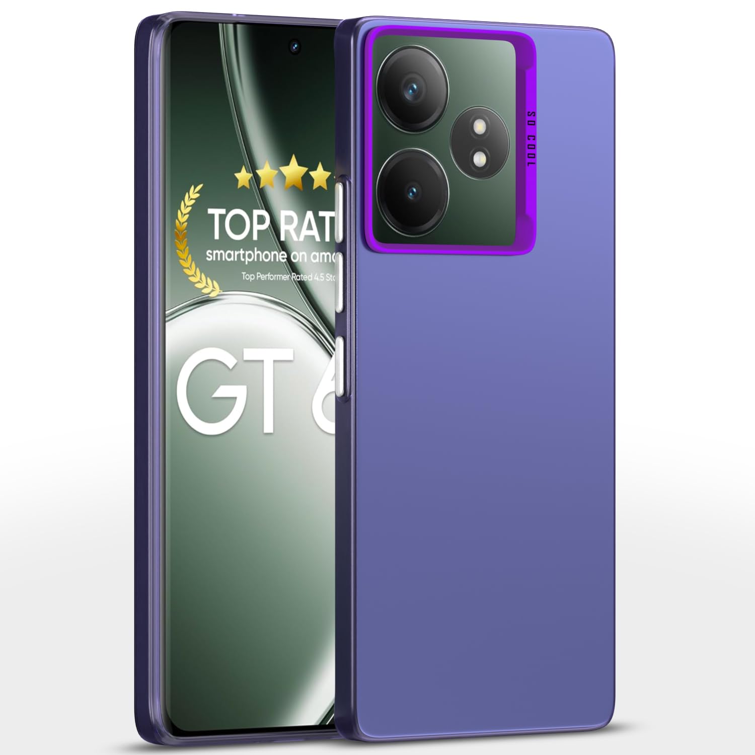 So Cool Matte Finish Back Cover for Realme GT 6T 5G (Purple)