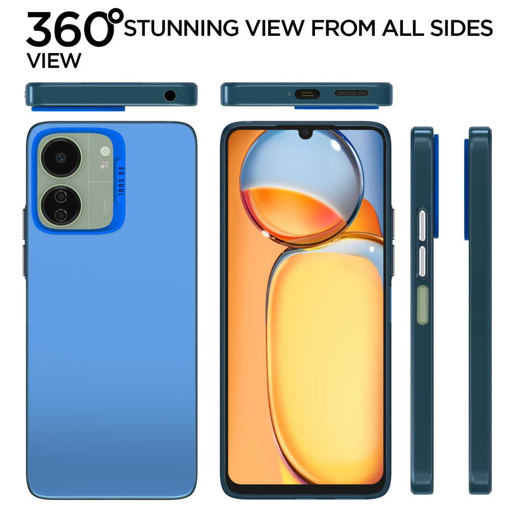 So Cool Matte Finish Back Cover for Redmi 13C 5G (Blue)