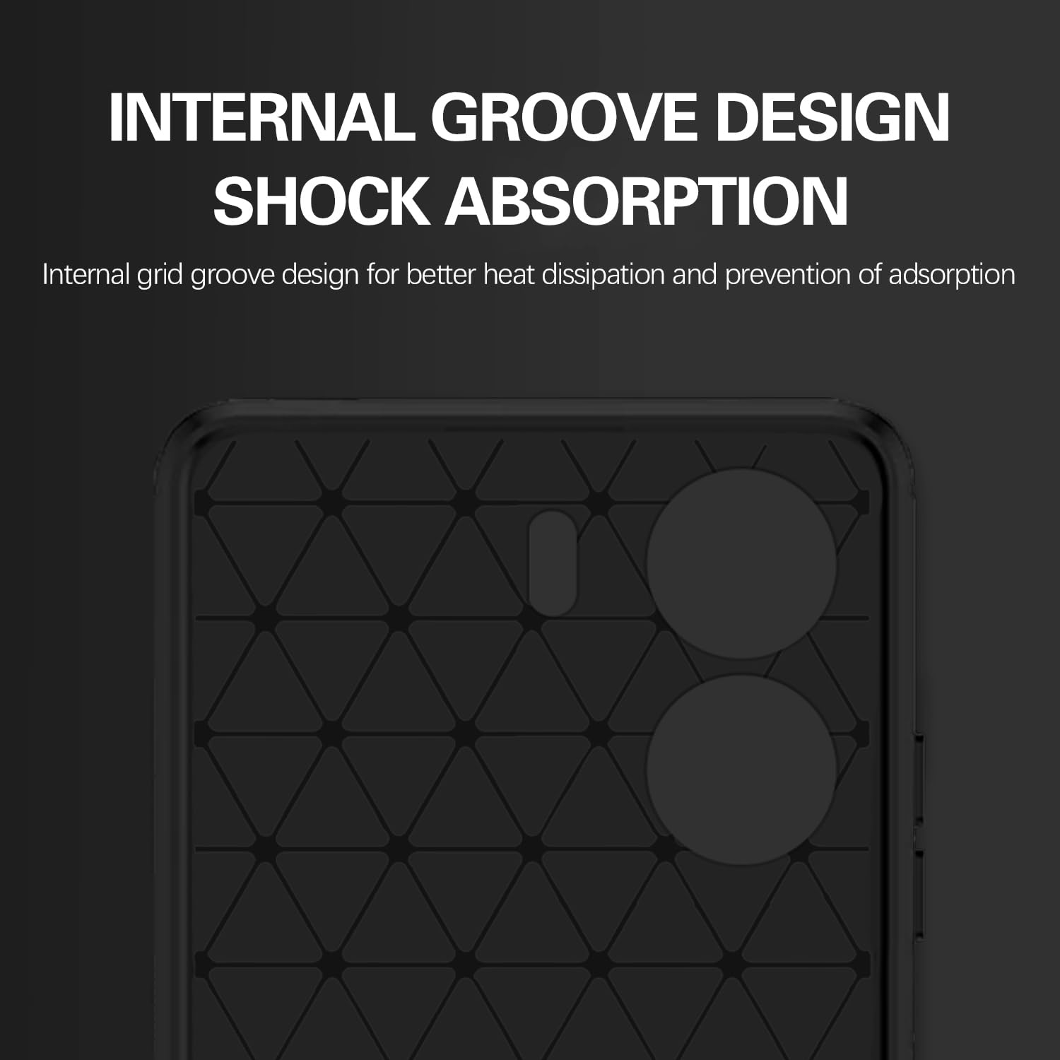 Redmi 13c Hybrid Carbon Fiber Back Cover Black Shockproof TPU Case