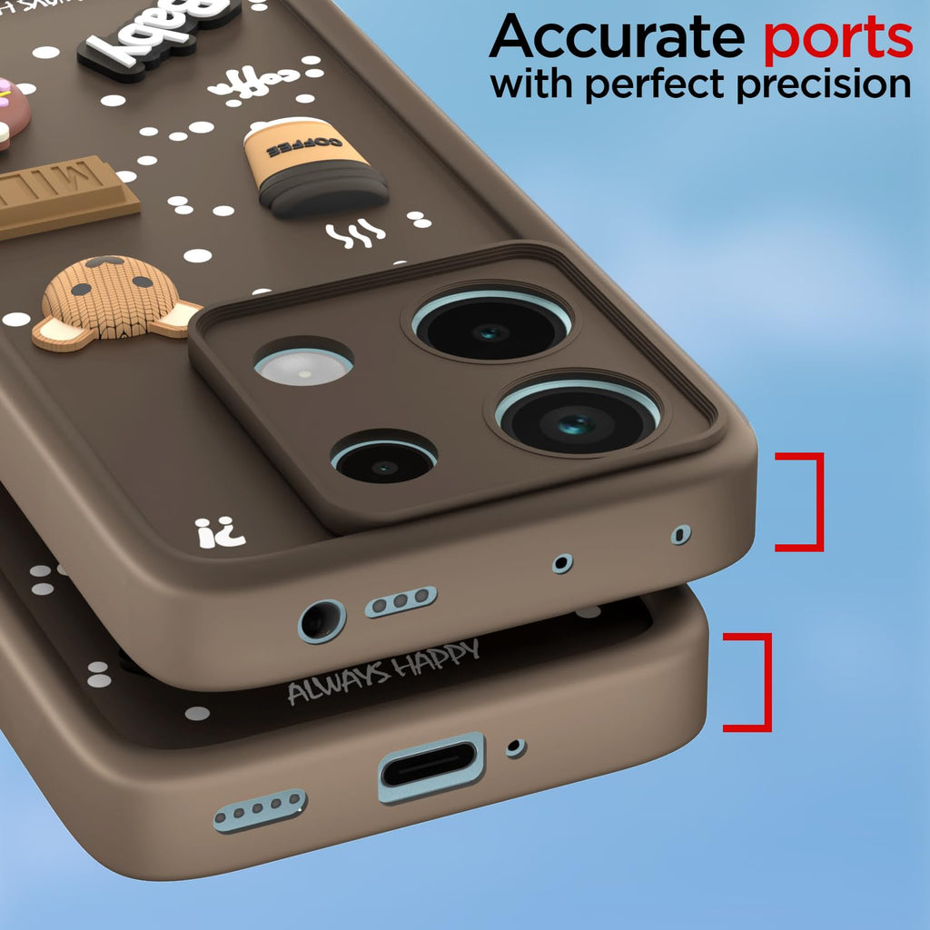 3D Cartoon Bear Back Cover for Redmi Note 13 Pro 5G