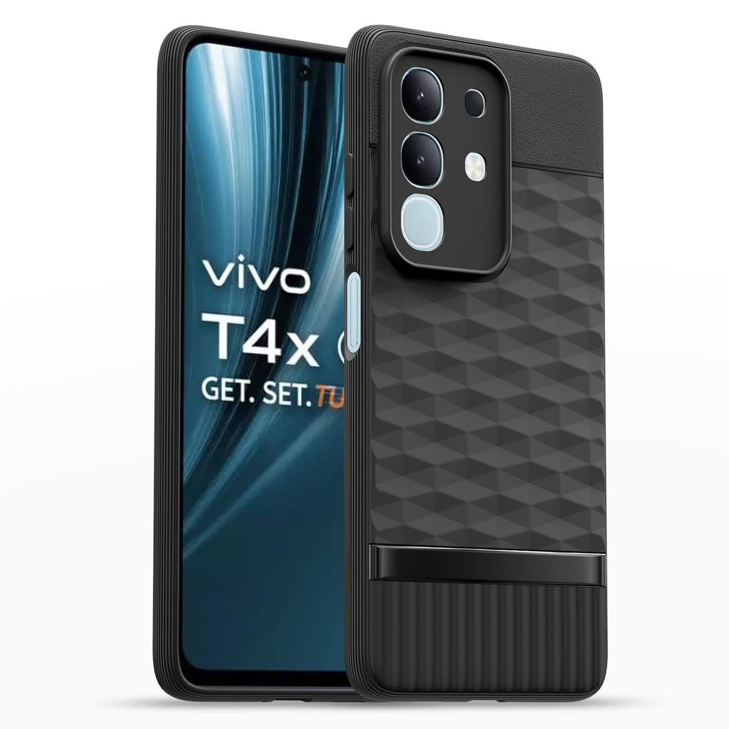 Vivo T4x Caseology Back Cover (Grey) – 3D Hexa Cube Design