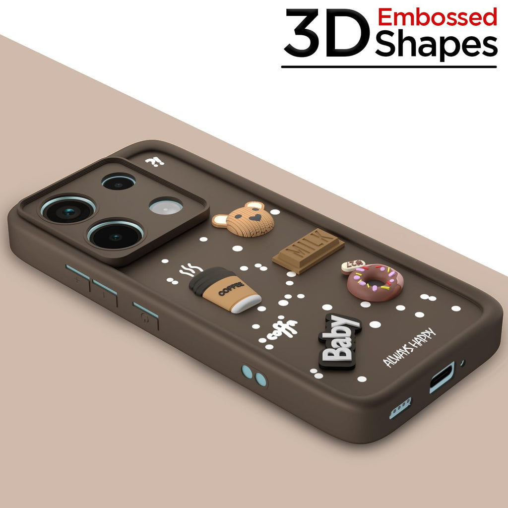 3D Cartoon Bear Back Cover for Redmi Note 13 Pro 5G