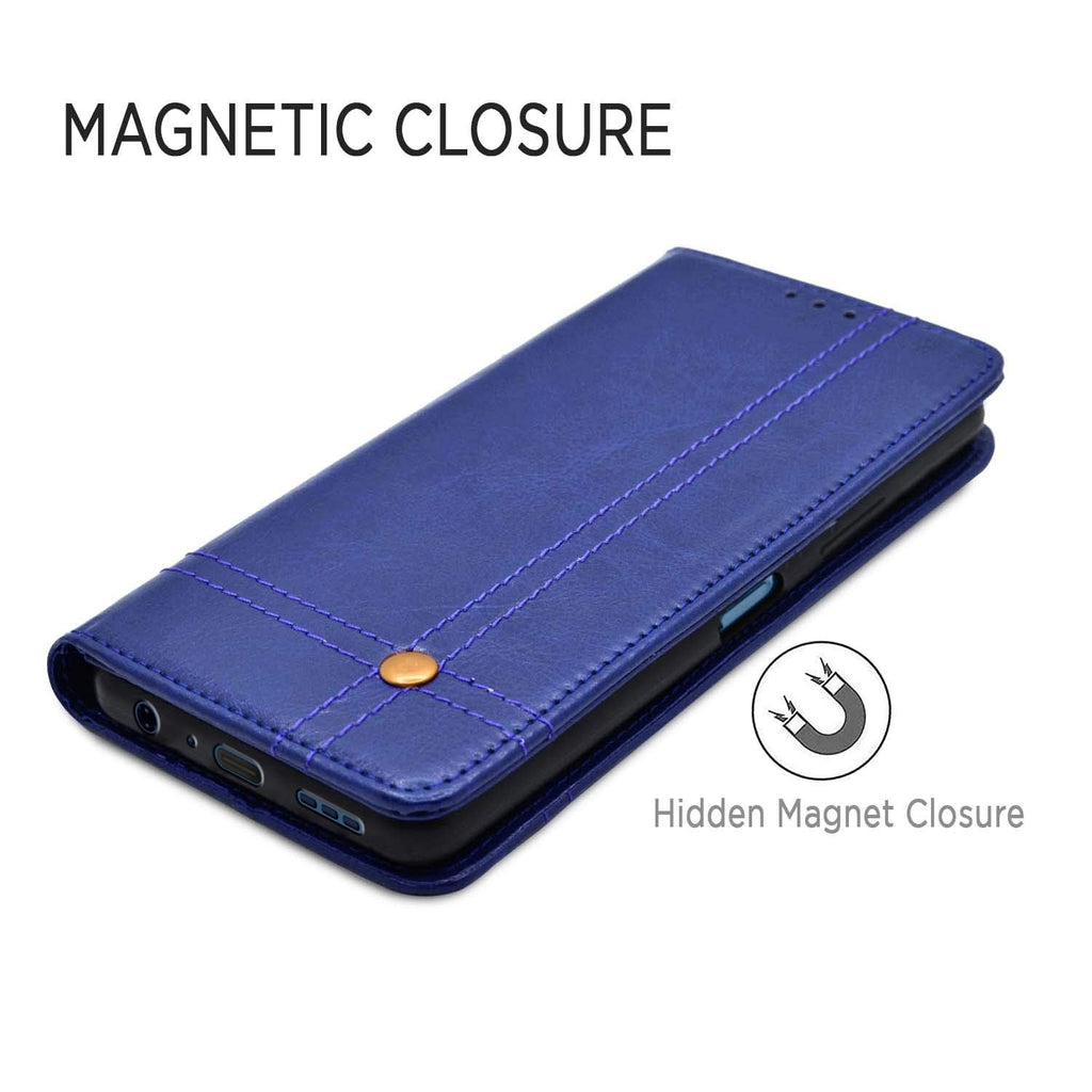 Magnetic Flip Cover for Moto G34 5G (Blue)
