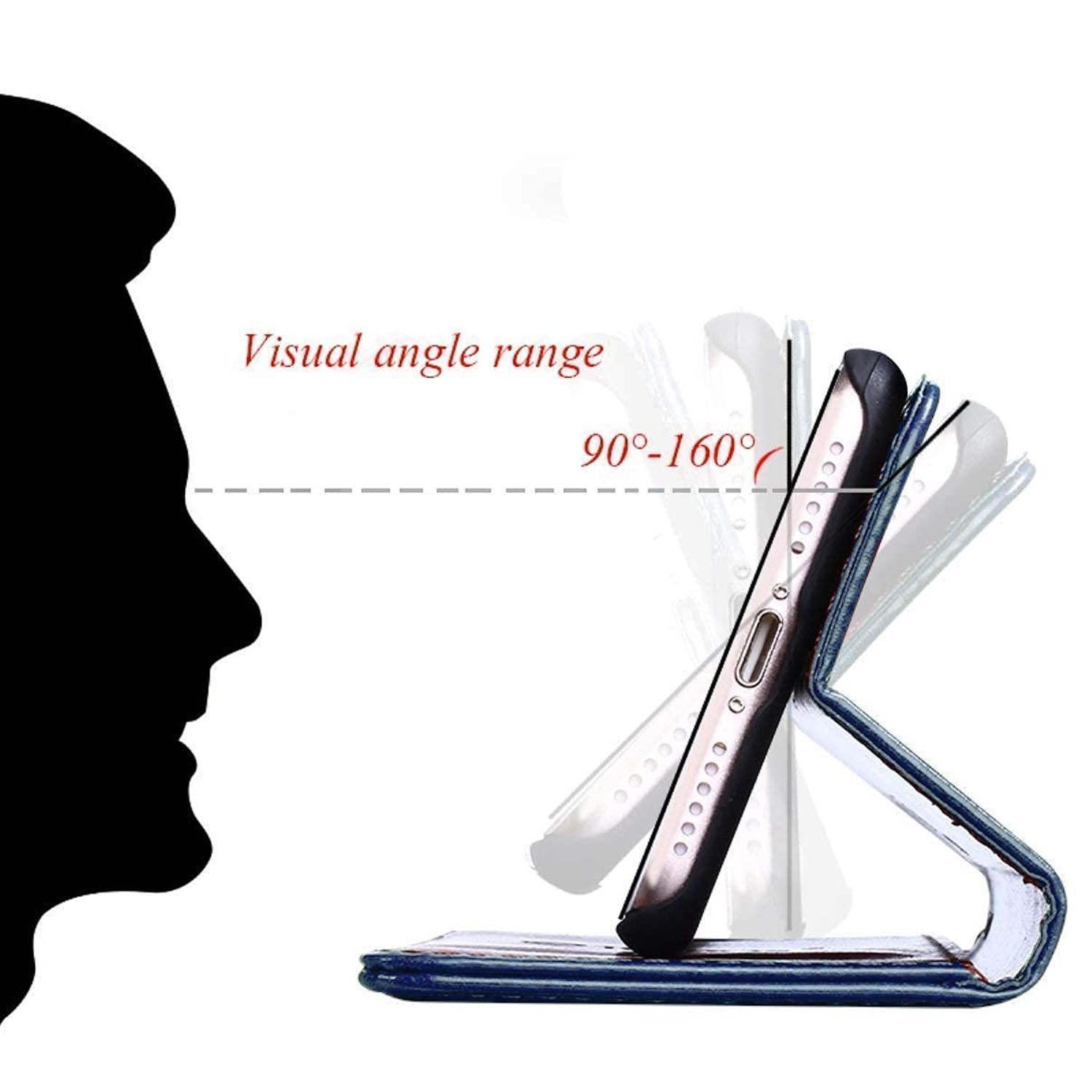 Magnetic Flip Cover for Moto G34 5G (Blue)