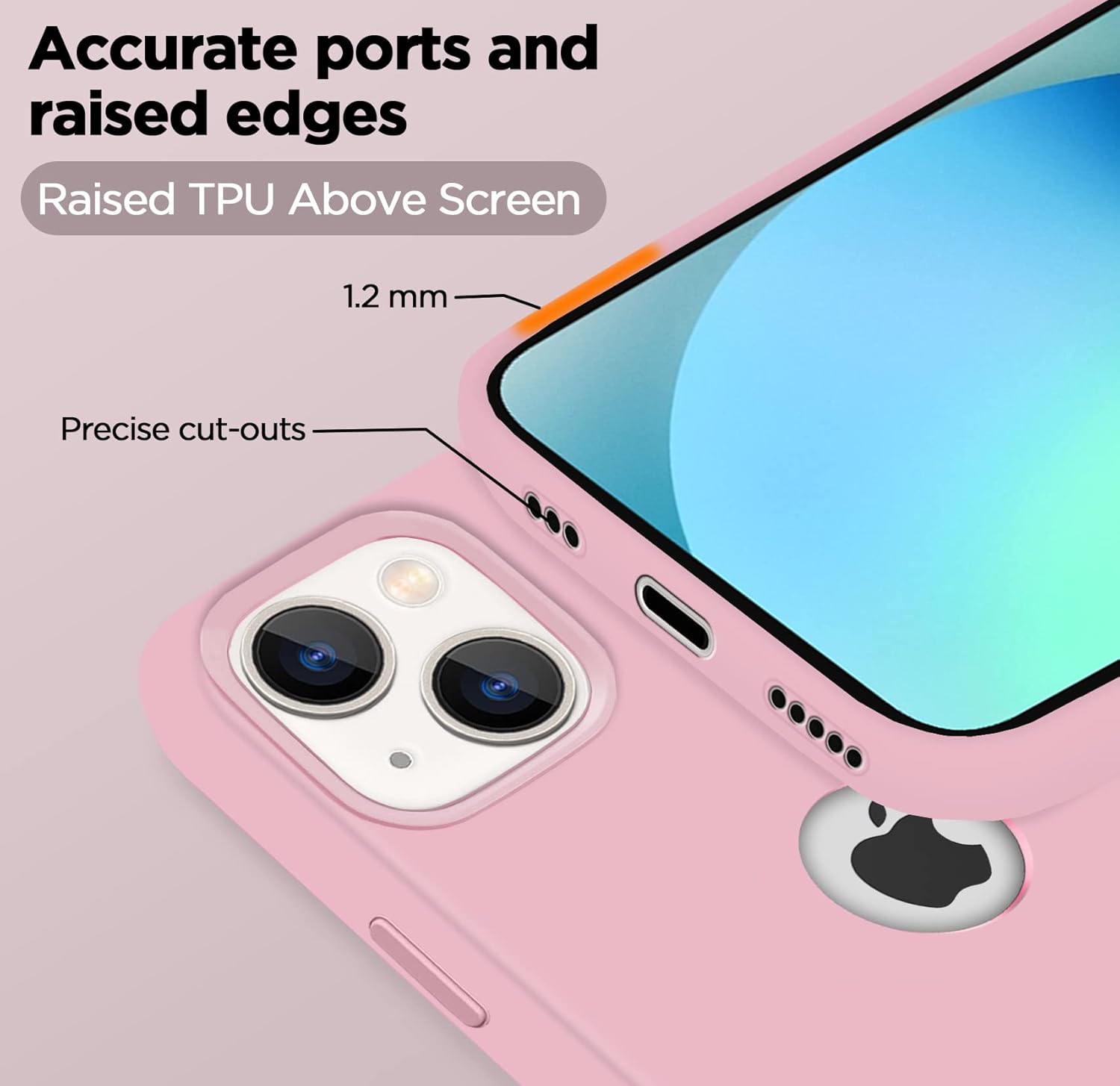 Super Soft Silicone Back Cover for iPhone 13 Anti-Slip Grip