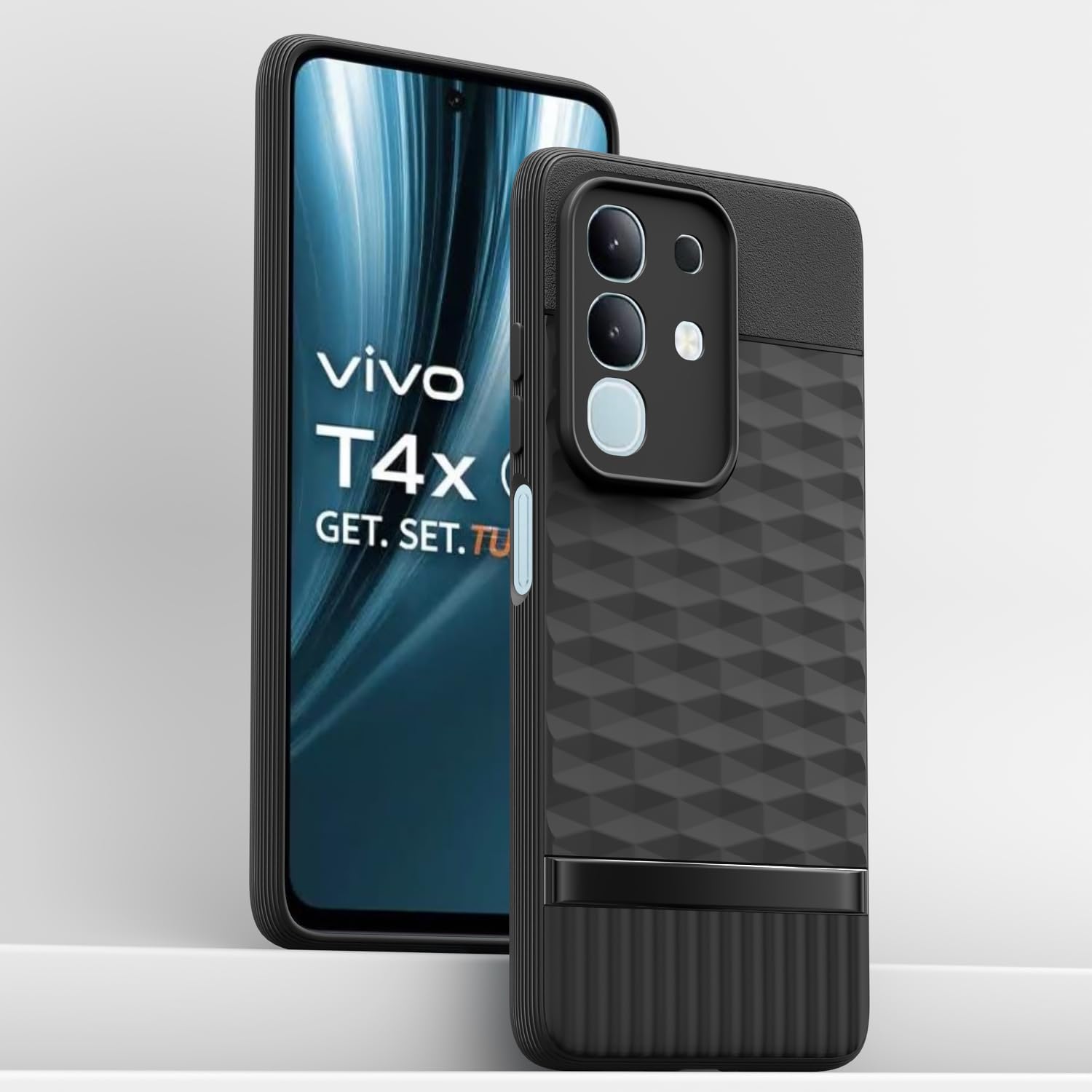 Vivo T4x Caseology Back Cover (Grey) – 3D Hexa Cube Design