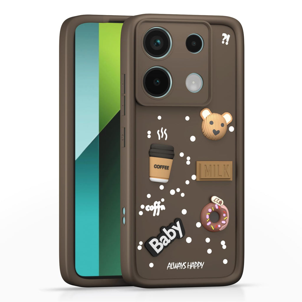 3D Cartoon Bear Back Cover for Redmi Note 13 Pro 5G