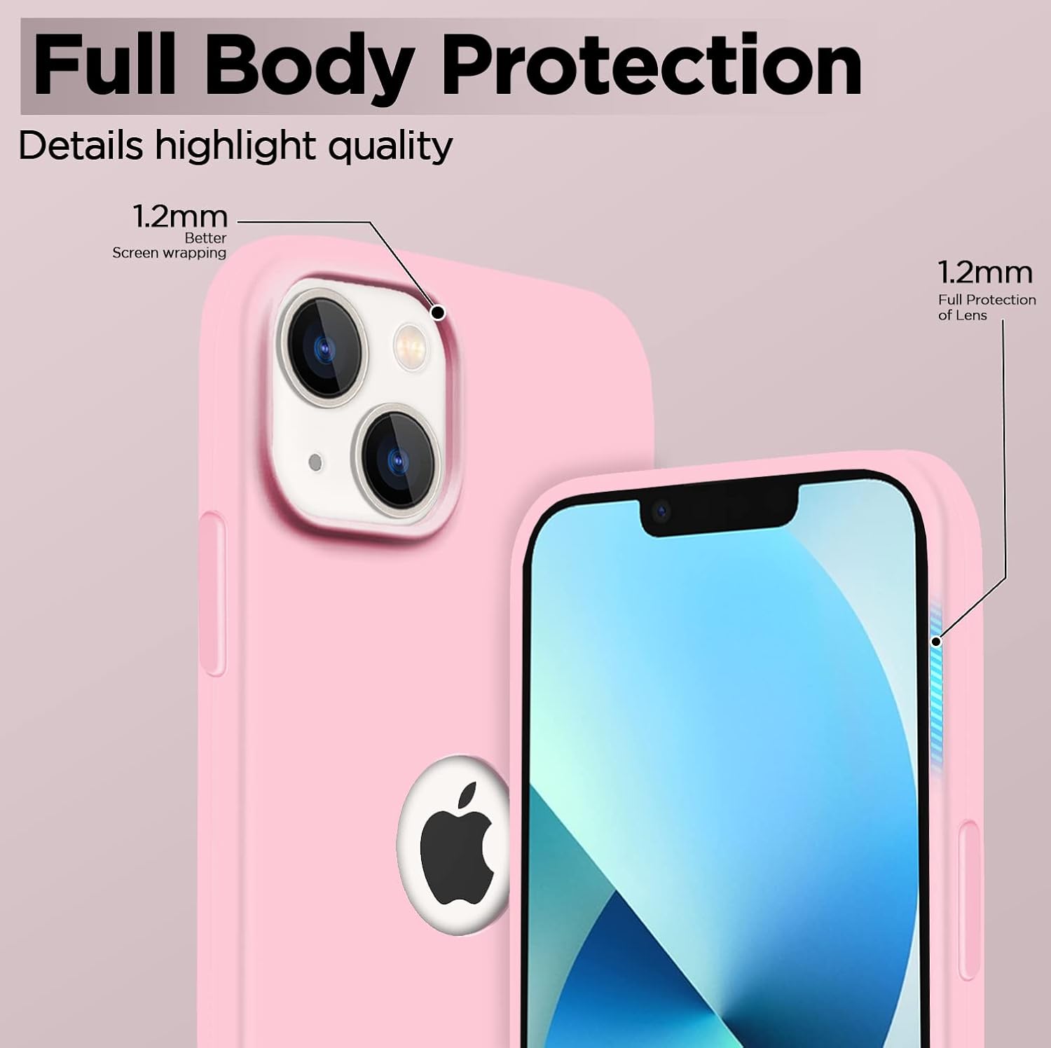 Super Soft Silicone Back Cover for iPhone 13 Anti-Slip Grip