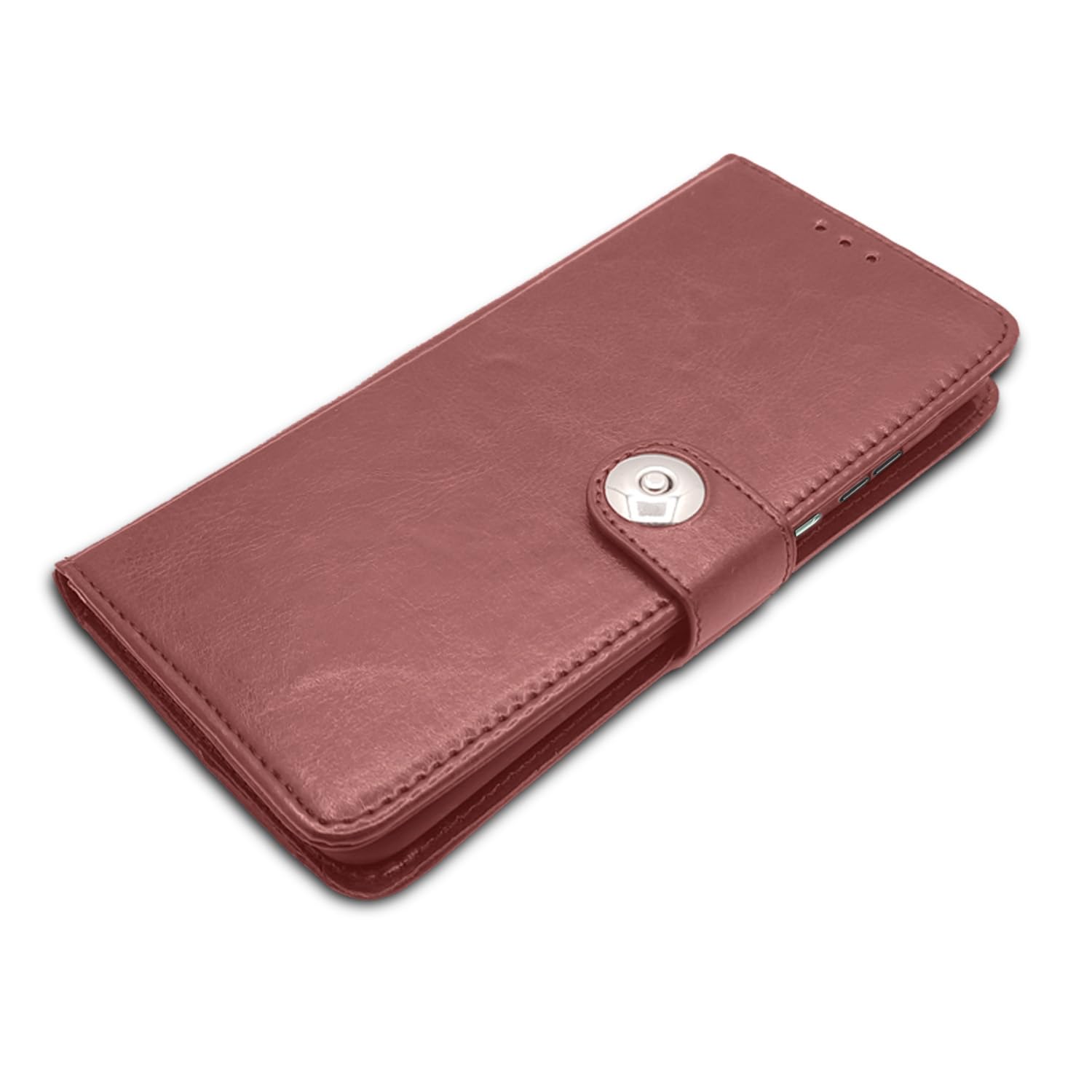 Vintage Leather Flip Cover for Vivo Y17s – Brown Wallet Case with Kickstand