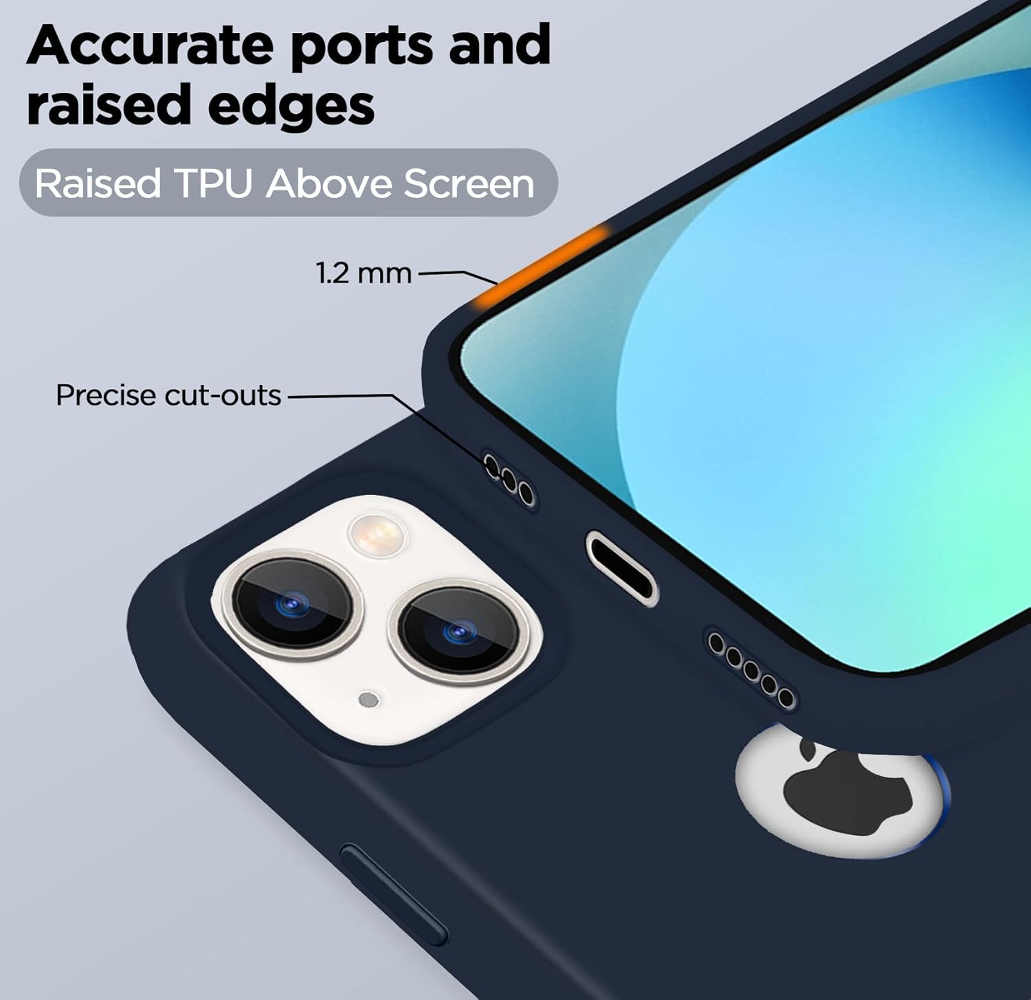 Super Soft Silicone Back Cover for iPhone 13 Anti-Slip Grip