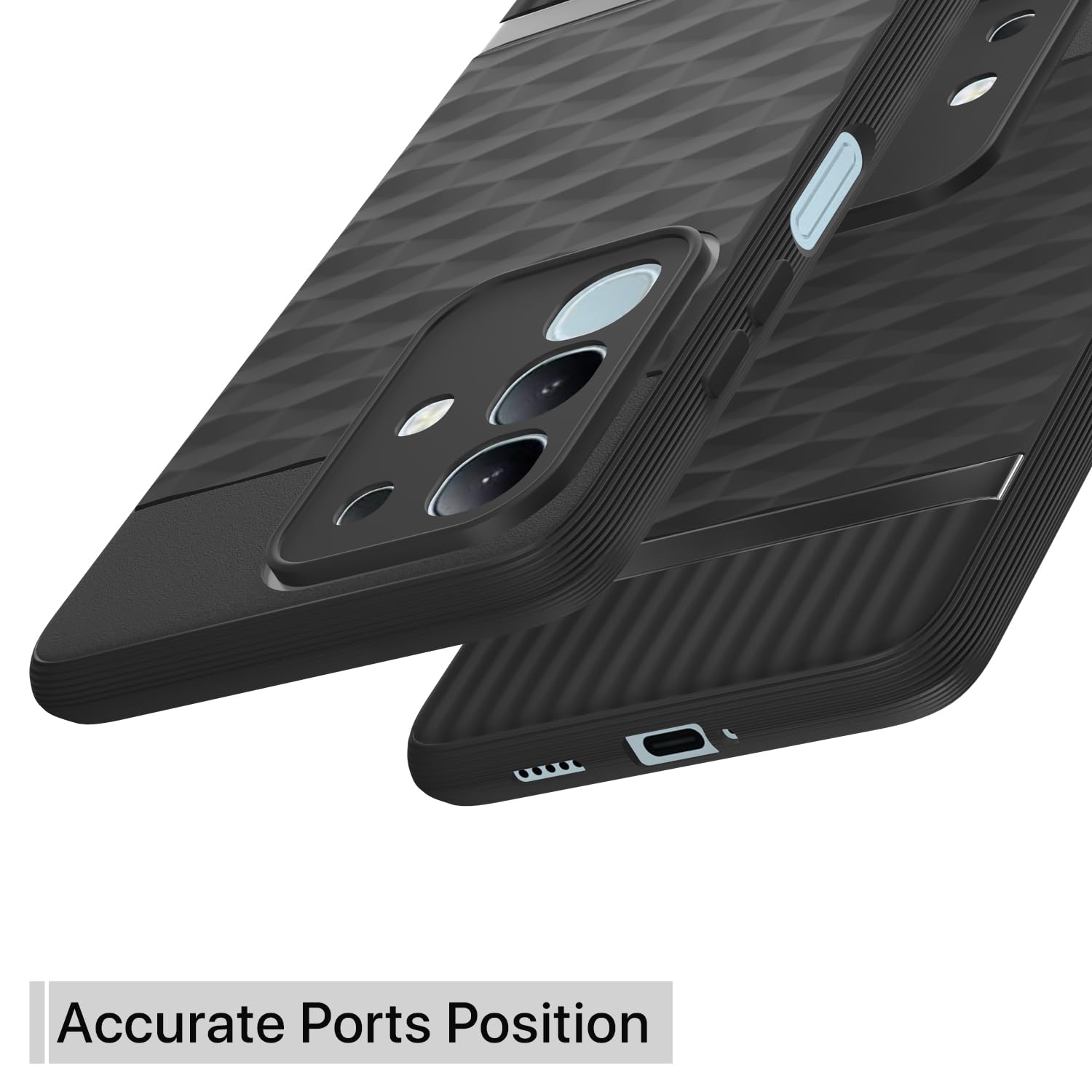 Vivo T4x Caseology Back Cover (Grey) – 3D Hexa Cube Design