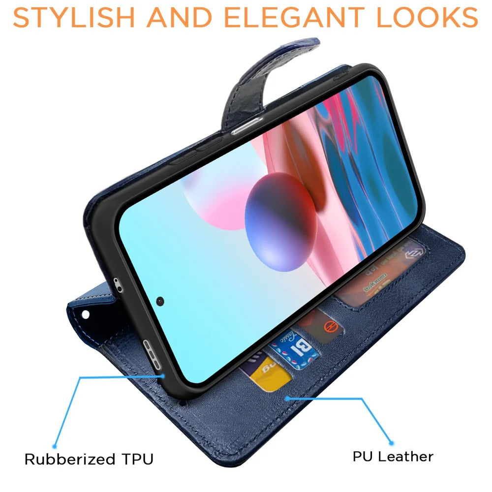 Flip Case with Contrast Leather Finish Redmi Note 10 / Redmi Note 10S Flip Case