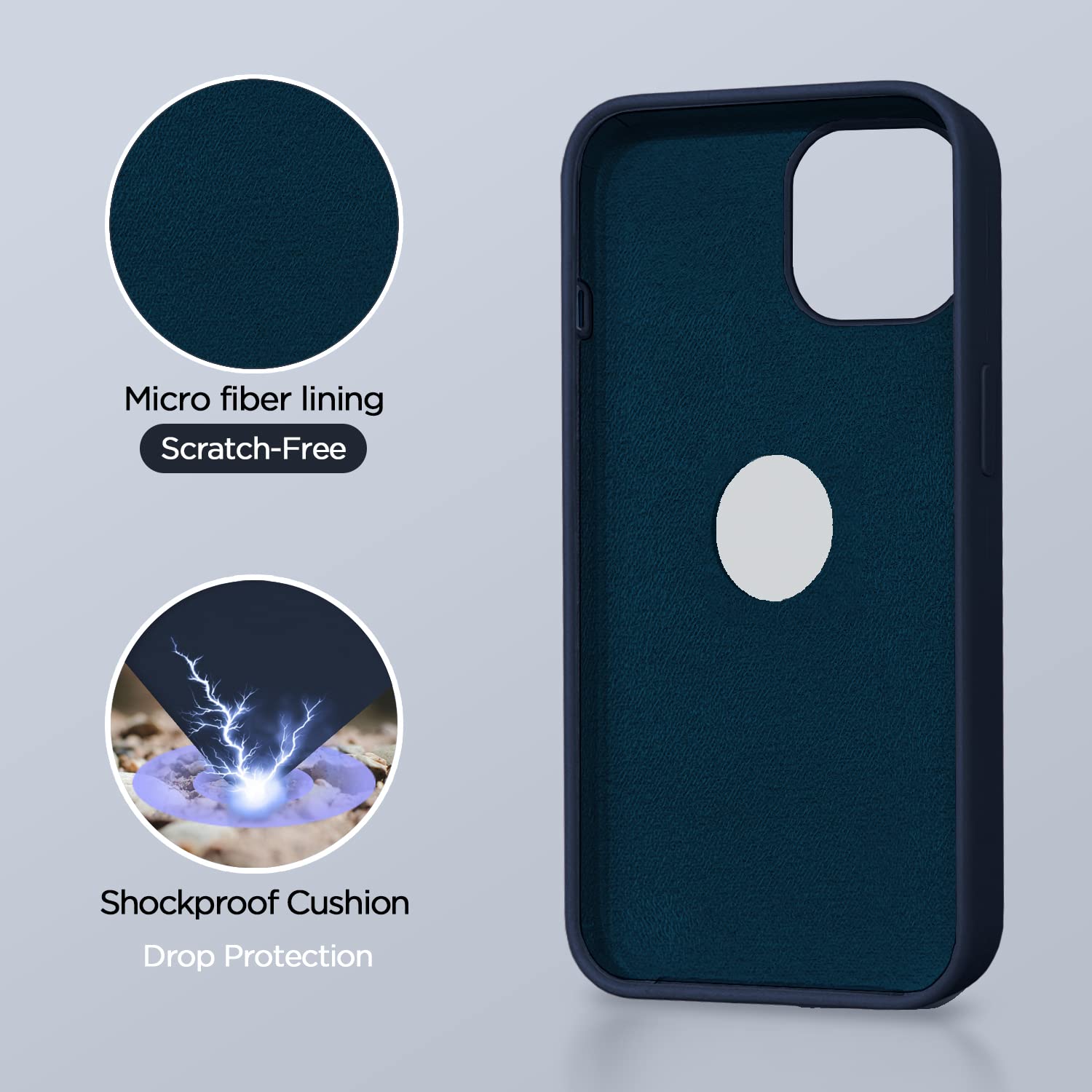 Super Soft Silicone Back Cover for iPhone 13 Anti-Slip Grip