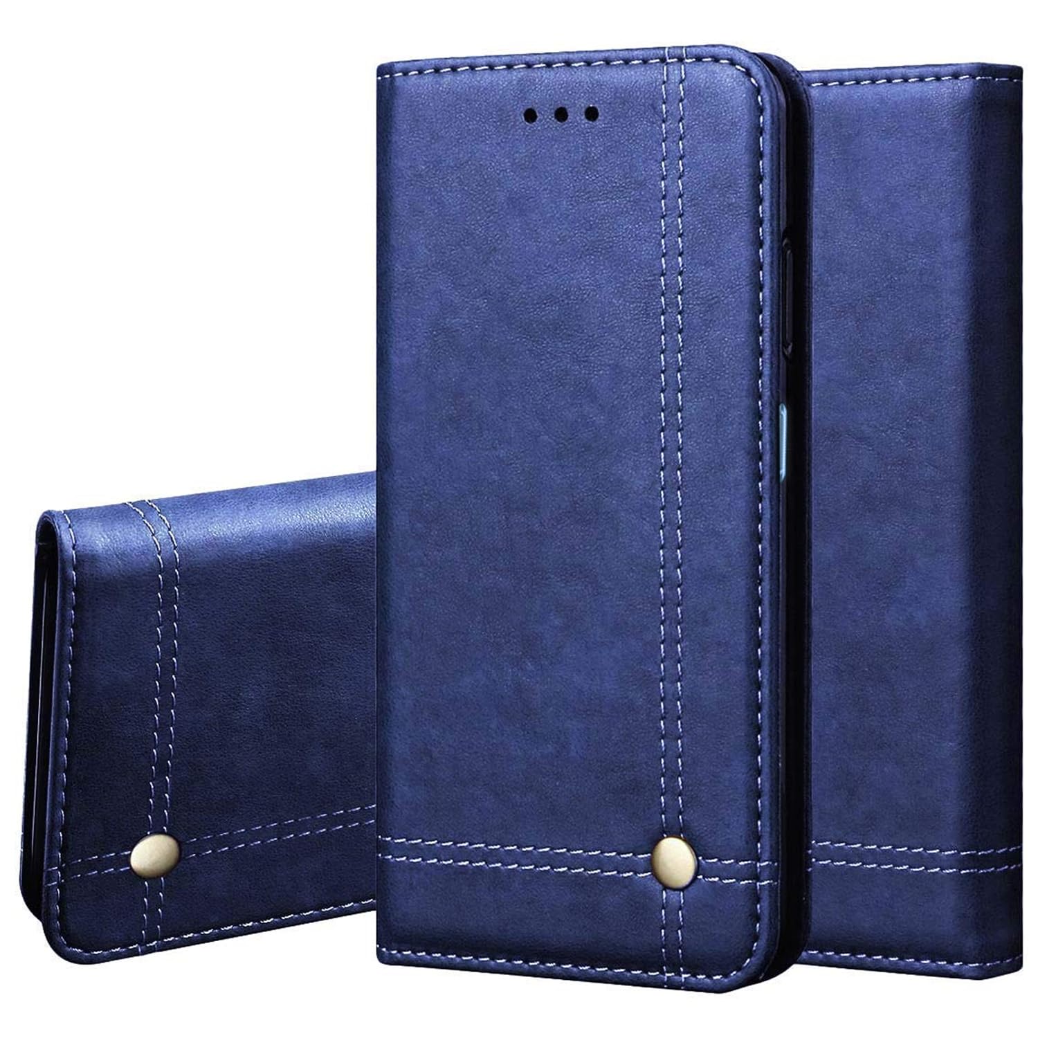 Magnetic Flip Cover for Moto G34 5G (Blue)