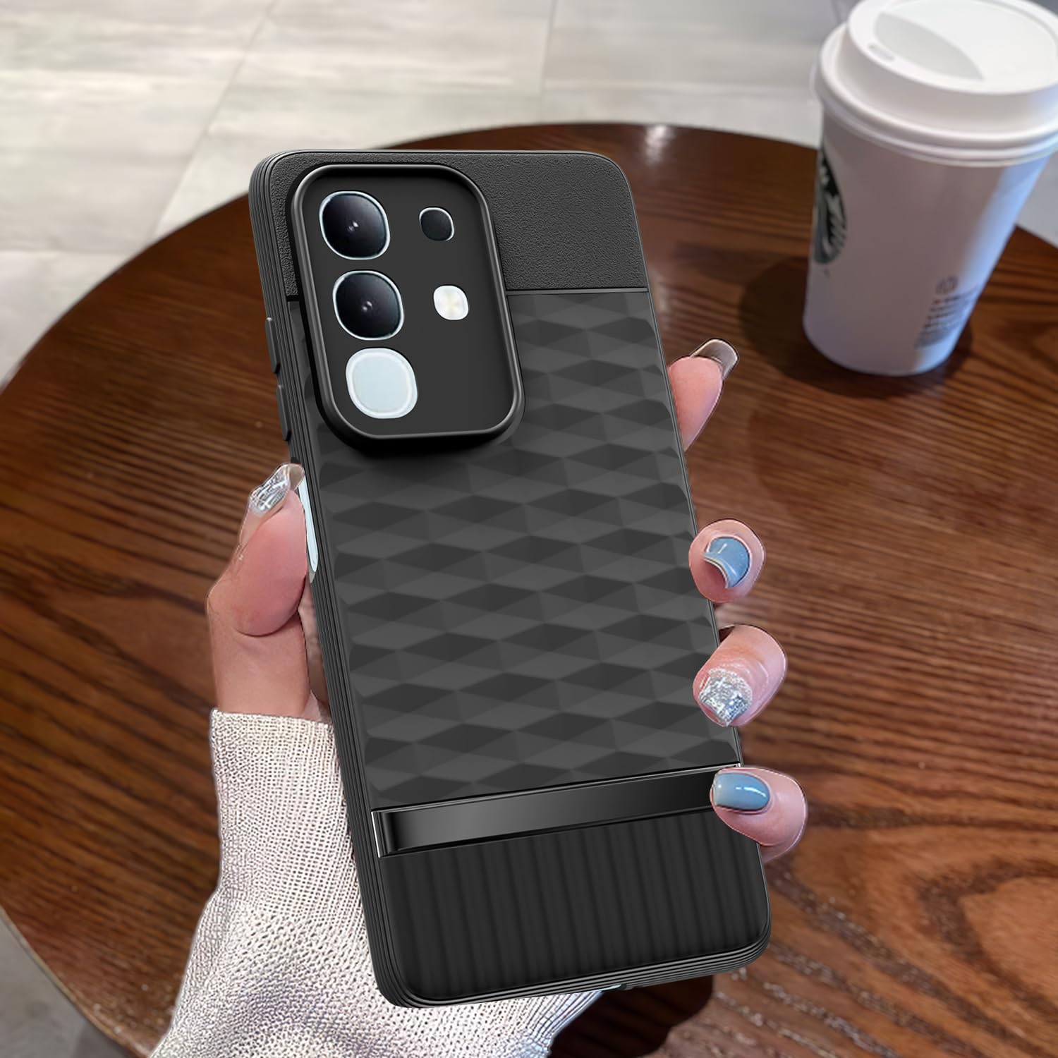 Vivo T4x Caseology Back Cover (Grey) – 3D Hexa Cube Design