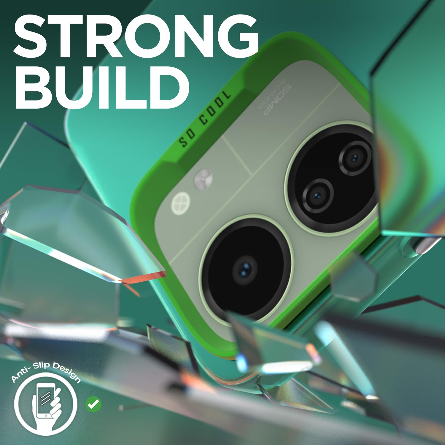 Matte Finish Back Cover for Redmi 13C 5G – So Cool Green Case