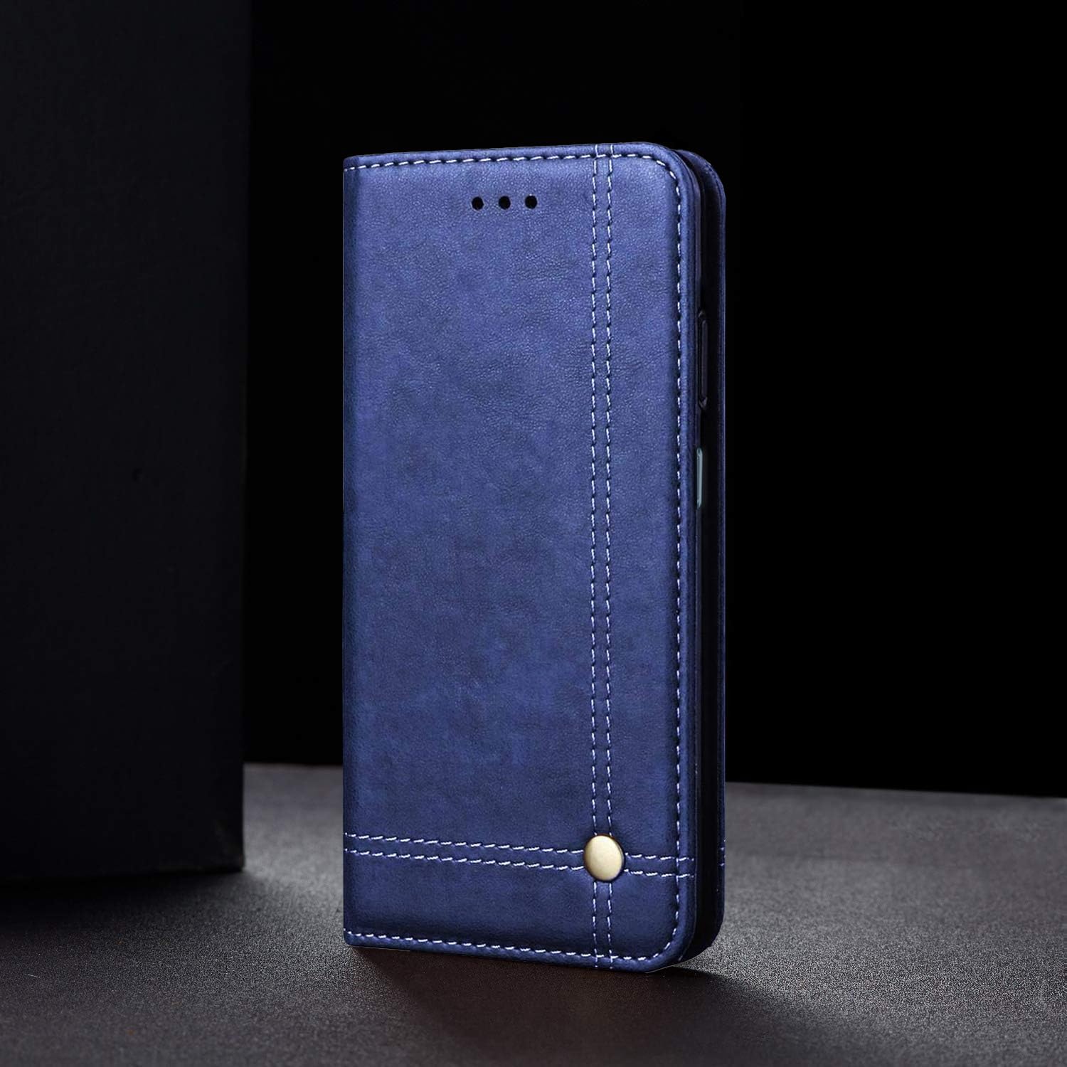 Magnetic Flip Cover for Moto G34 5G (Blue)
