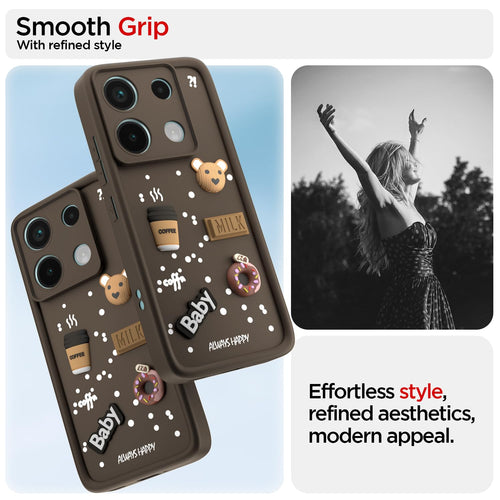 3D Cartoon Bear Back Cover for Redmi Note 13 Pro 5G