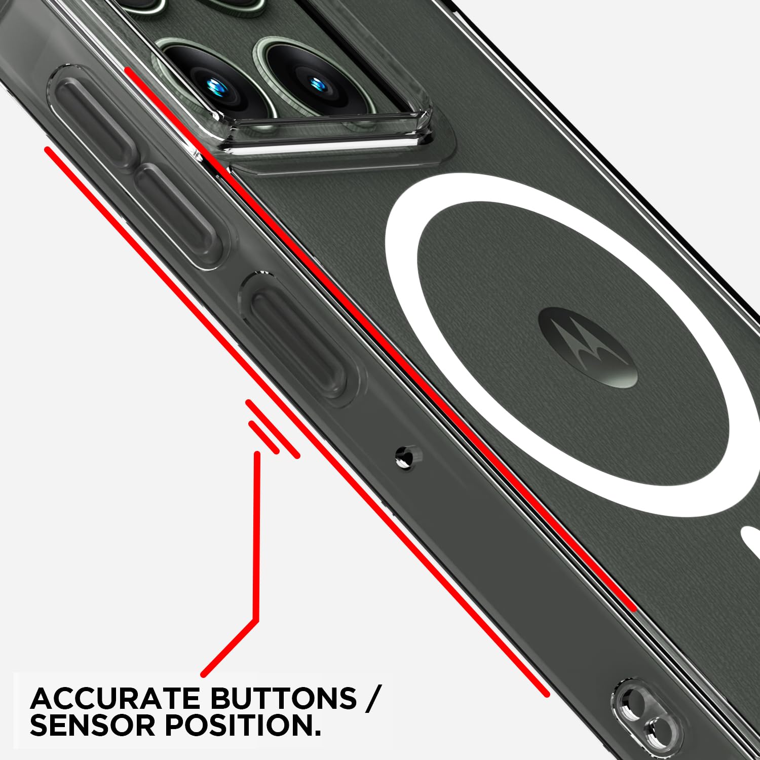 Shockproof Transparent MagSafe Case for Motorola Moto Edge 60 Pro 5G