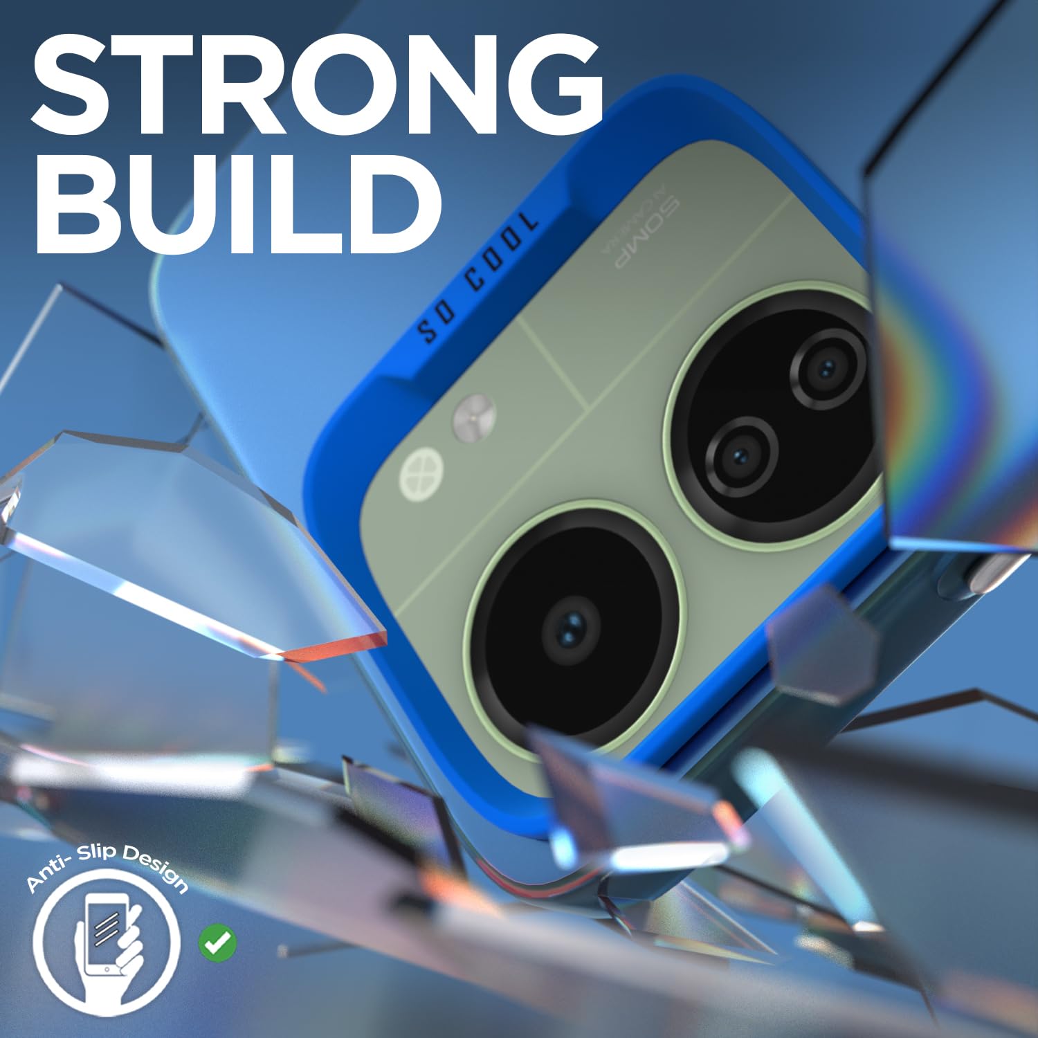 So Cool Matte Finish Back Cover for Redmi 13C 5G (Blue)