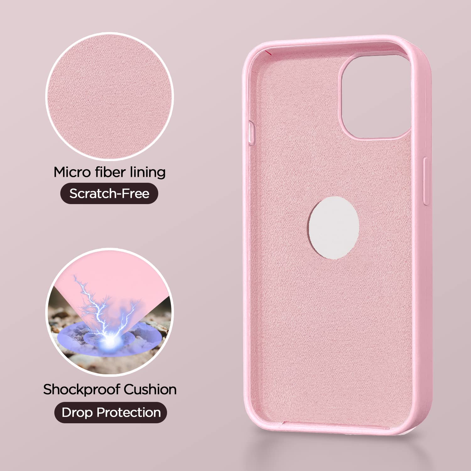 Super Soft Silicone Back Cover for iPhone 13 Anti-Slip Grip