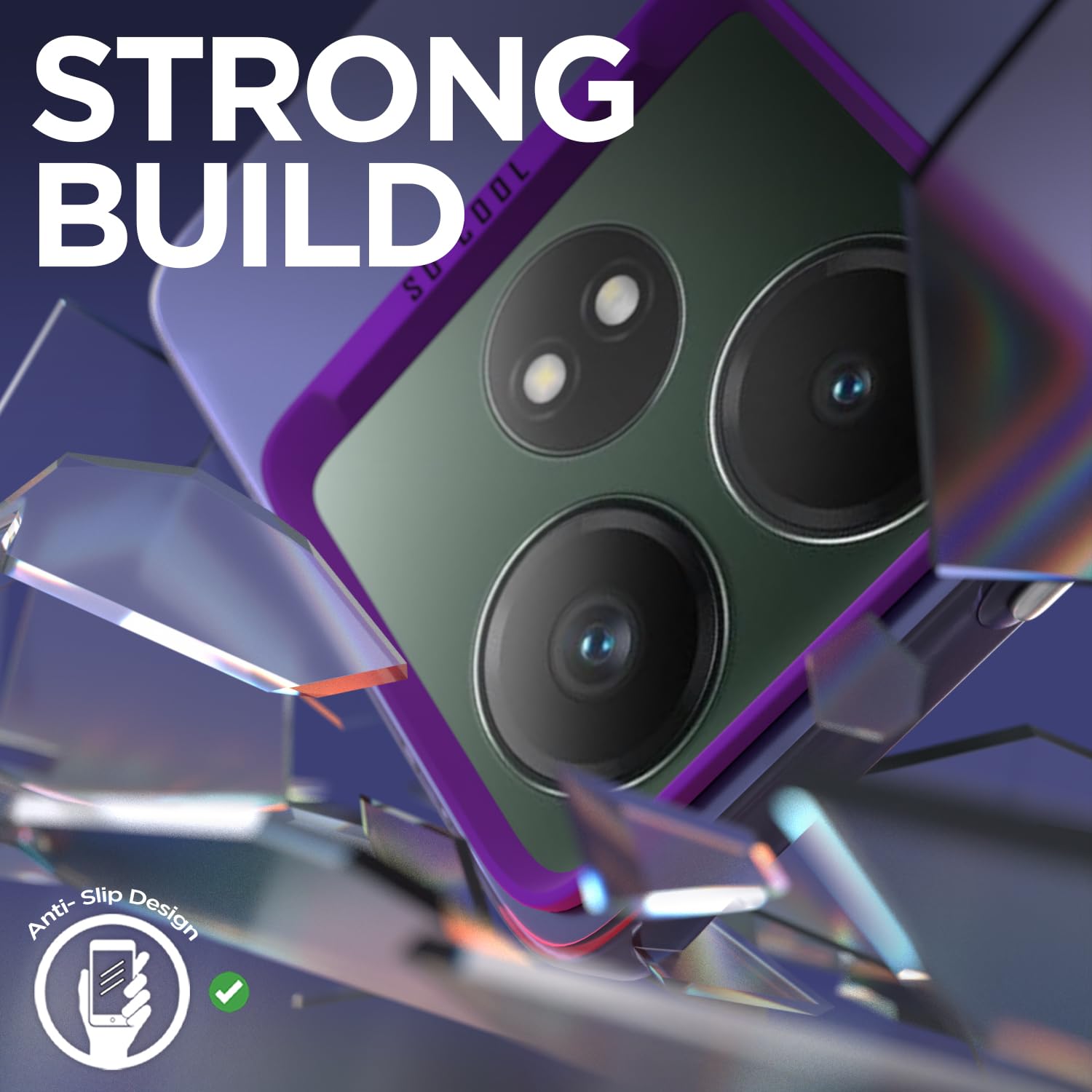 So Cool Matte Finish Back Cover for Realme GT 6T 5G (Purple)